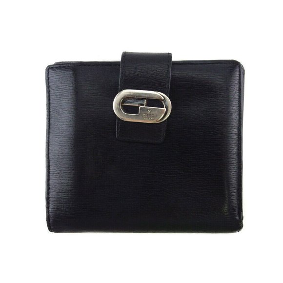 GUCCI W Hook Wallet Double G Leather Authentic USED - Picture 1 of 11